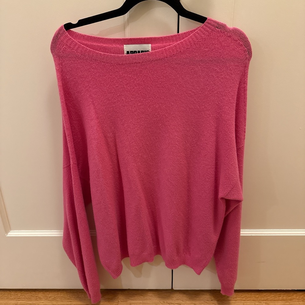 Elegant Off-the-Shoulder Pink Sweater